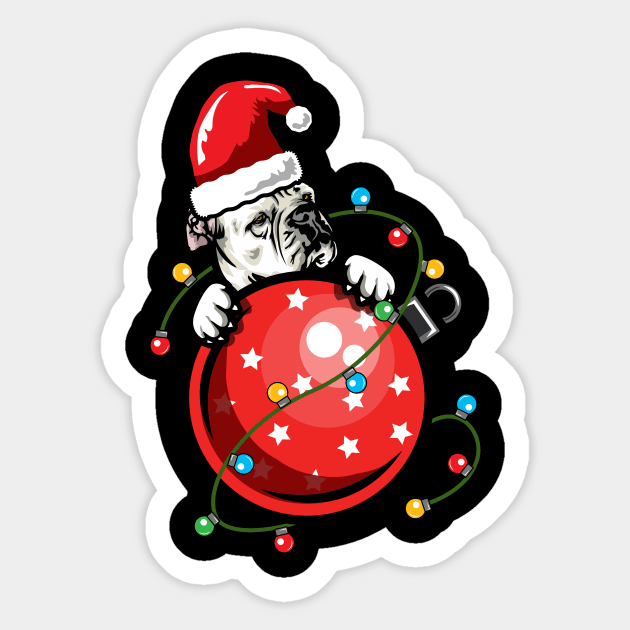 Santa American Bulldog Sticker by IPRINT